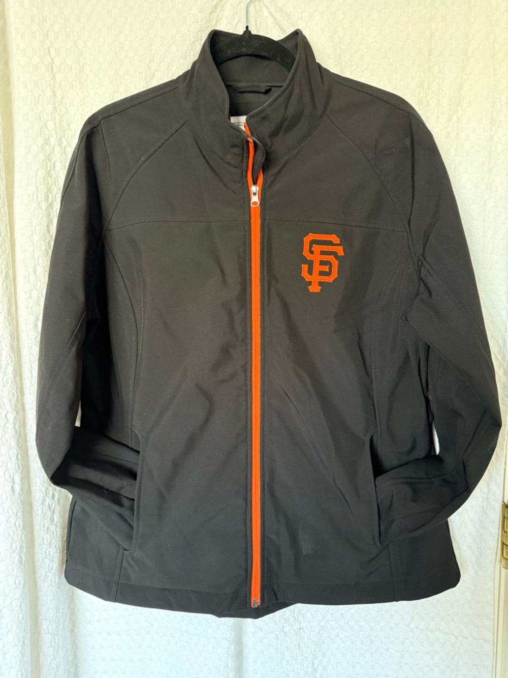San Francisco Giants Women's Black Softshell Jacket with Orange Trim